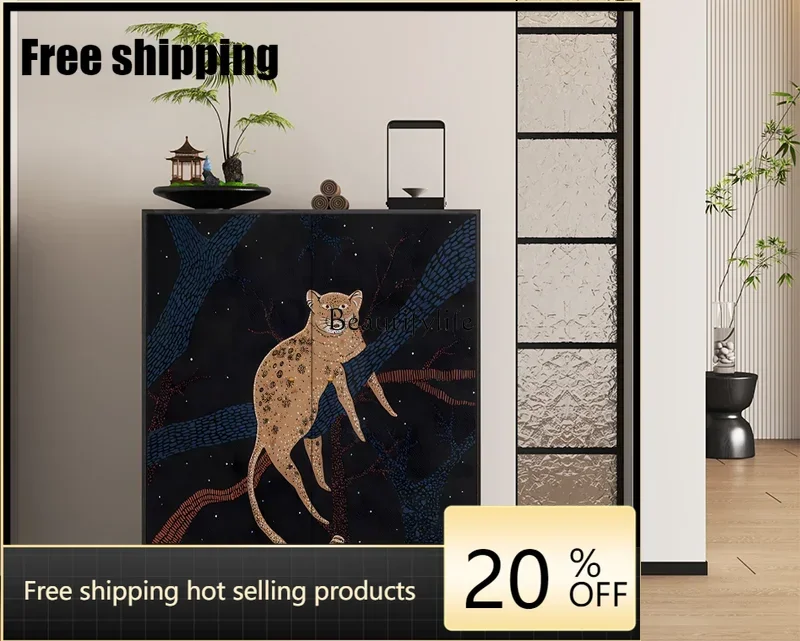 

X4 French art style household solid wood dining side cabinet living room decorative cabinet