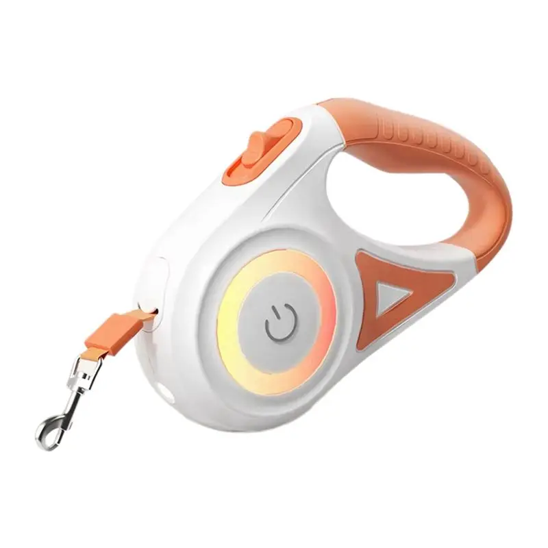 5M Retractable Dog Leash With LED Flashlight, Durablenylon Lead, Adjustable Control For Pet Walking And Running-B61B