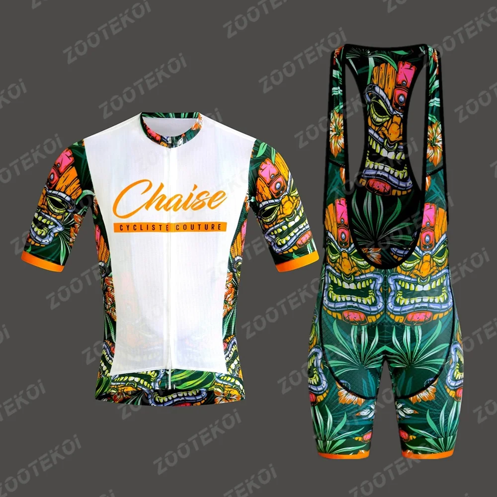 Chaise 2023 New Men\'s Cycling Jersey Bib Shorts Set Outdoor Sports Bike Racing Sportswear Team Professional Rriding Equipment