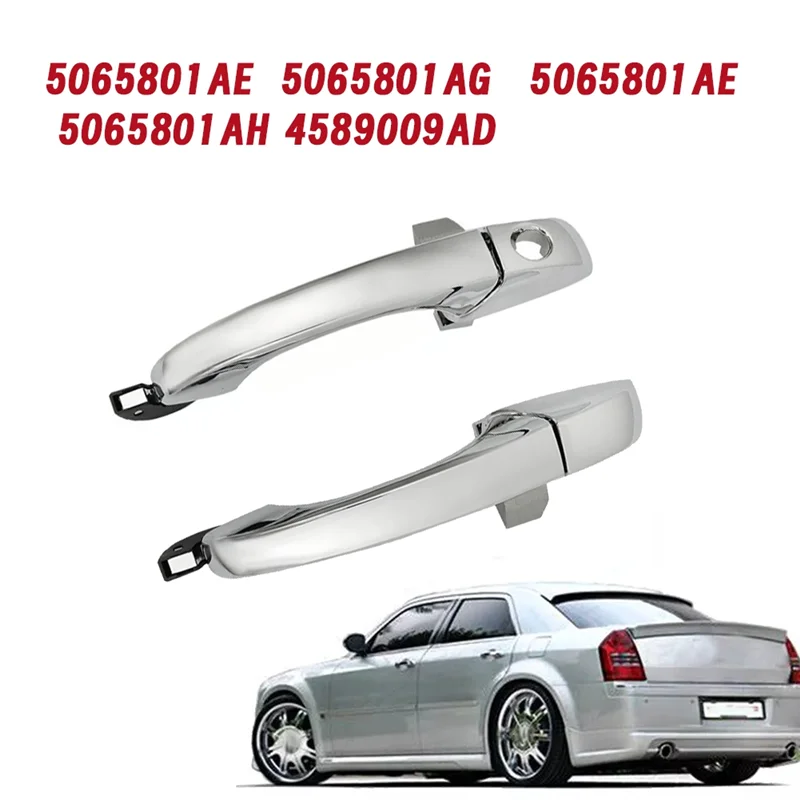 1 زوج مقبض الباب الأمامي كروم 5065801AG CH1521124 لكرايسلر 300 05-10 دودج ماغنوم مقبض الباب الخارجي 4589009AH