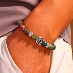 Pulseras Hombre Jewish Star of David Man Bracelets For Man Lava Rock Stone Yurman David Star Bracelets Pulseras Masculina