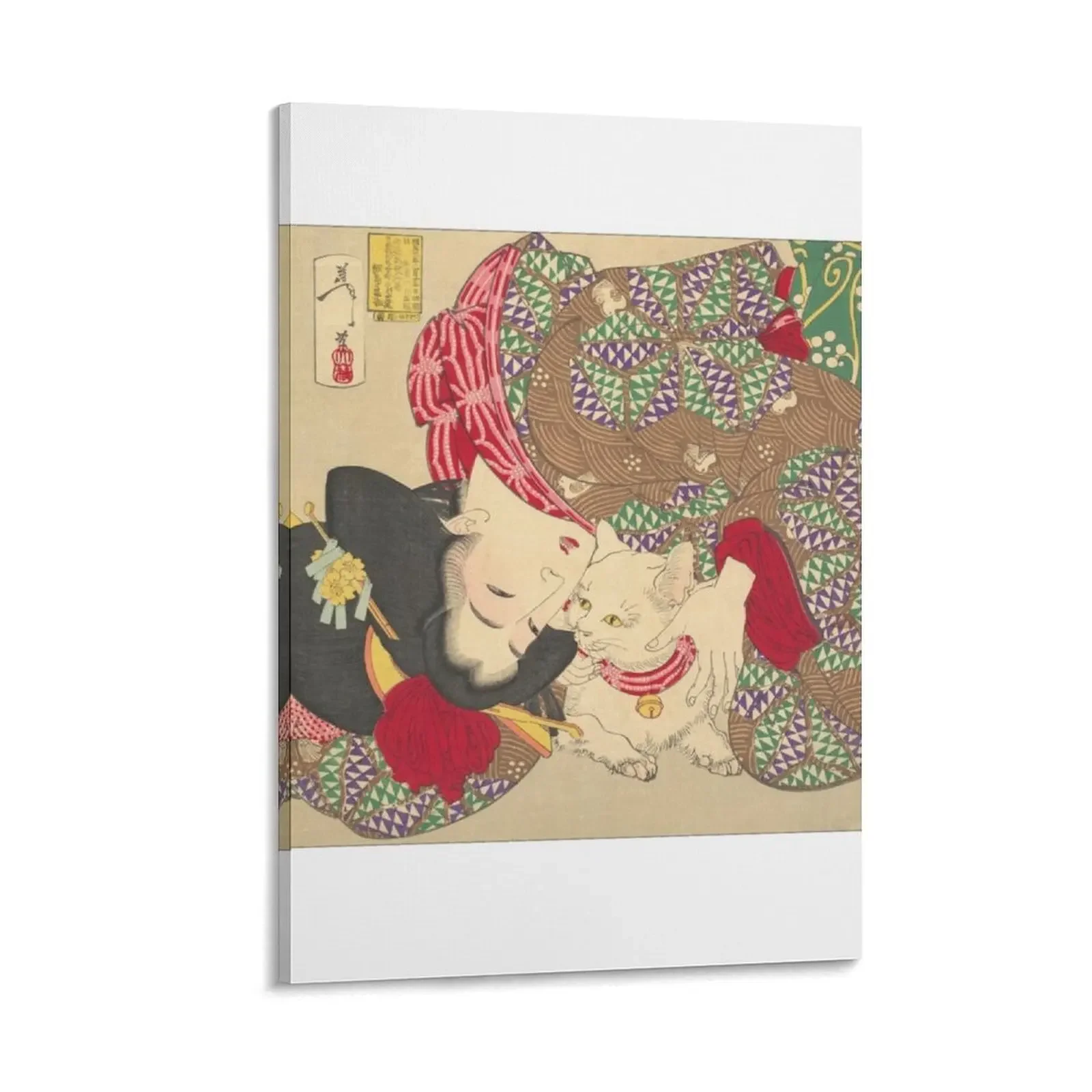 

Cat Lady - Beautiful Japanese print Canvas Painting accessories for home decor Home decoration
