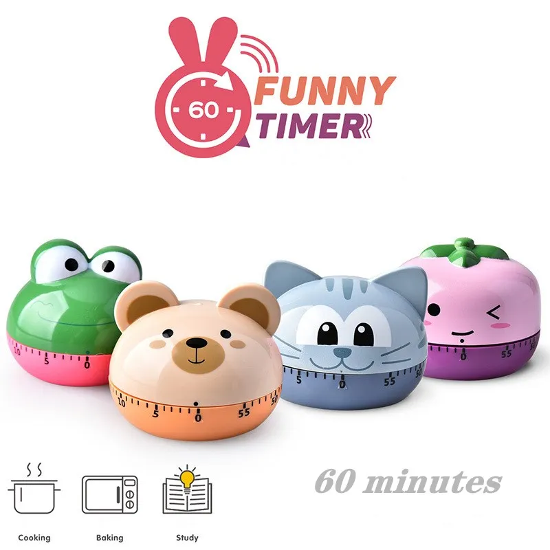 Animal Timer Digital Kitchen Countdown Clock Cute Animal Fruit Alarm Clock Time Management Tool for Children and Adults