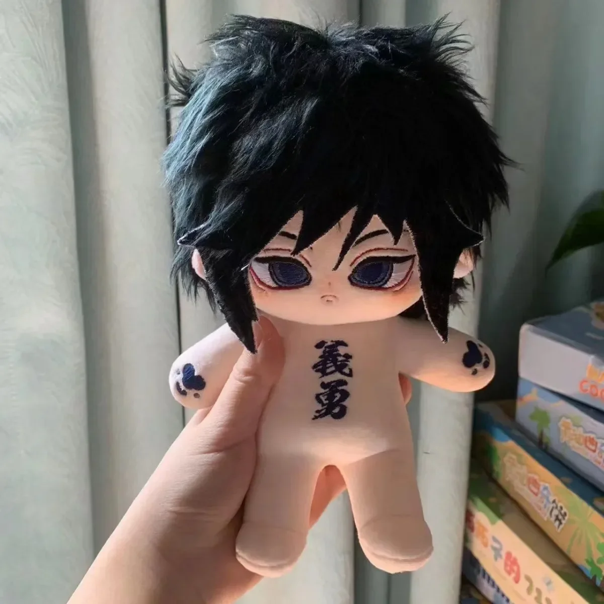 20cm Stuffed Anime Kimetsu No Yaiba Demon Slayer Role Tomioka Giyuu Figure Plush Dress Up Cotton Doll Cosplay Toys for Kids Gift