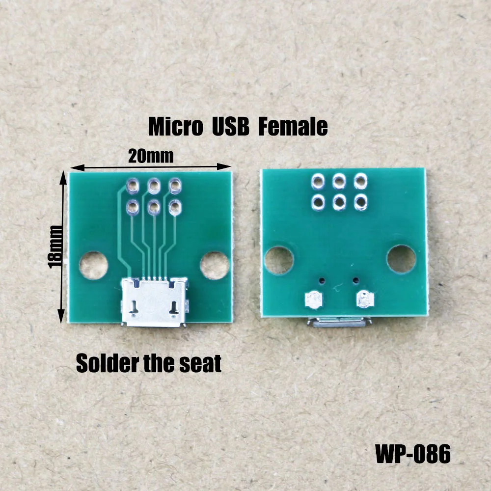 1pc Micro USB With PCB Board Female Connector Test Board, For Android Samsung Huawei Xiaomi And Other Interfaces WP-086