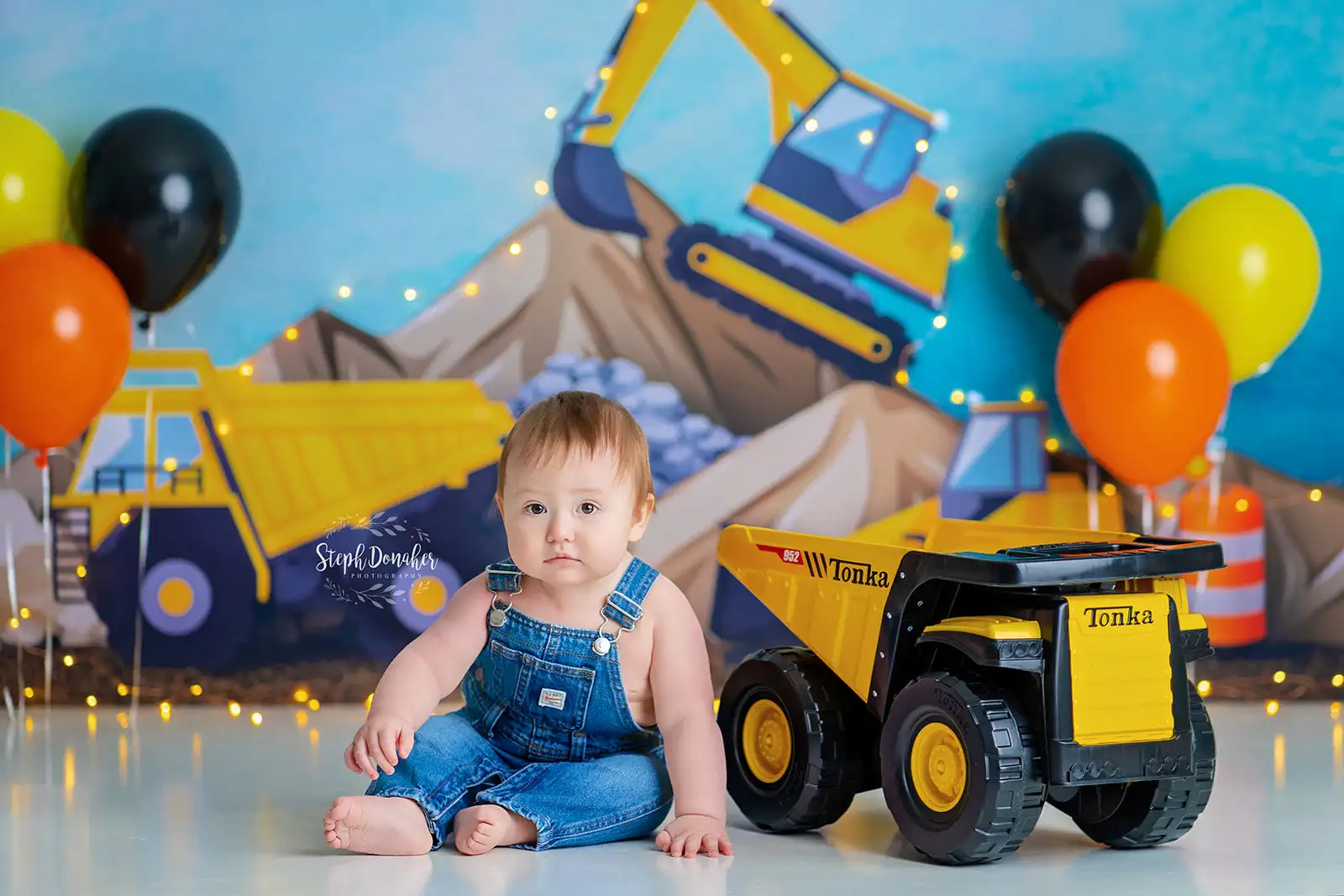 Construction Site Excavator Backgrounds Cake Smash Kids Adult Photography Props Child Baby Decors Studio Photo Backdrops