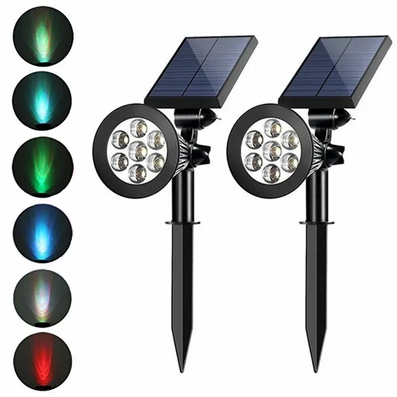 7 LED Solar Outdoor Spotlight Waterproof Led Light Floor Lawn Wall Light Garden Decoration Outdoor Light Landscape Solar Lamp