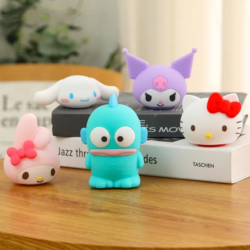 Sanrio Silicone Night Light Kuromi Cinnamoroll Funny Modeling Light Children's Bedroom Decoration Bedside Lamp Halloween Props