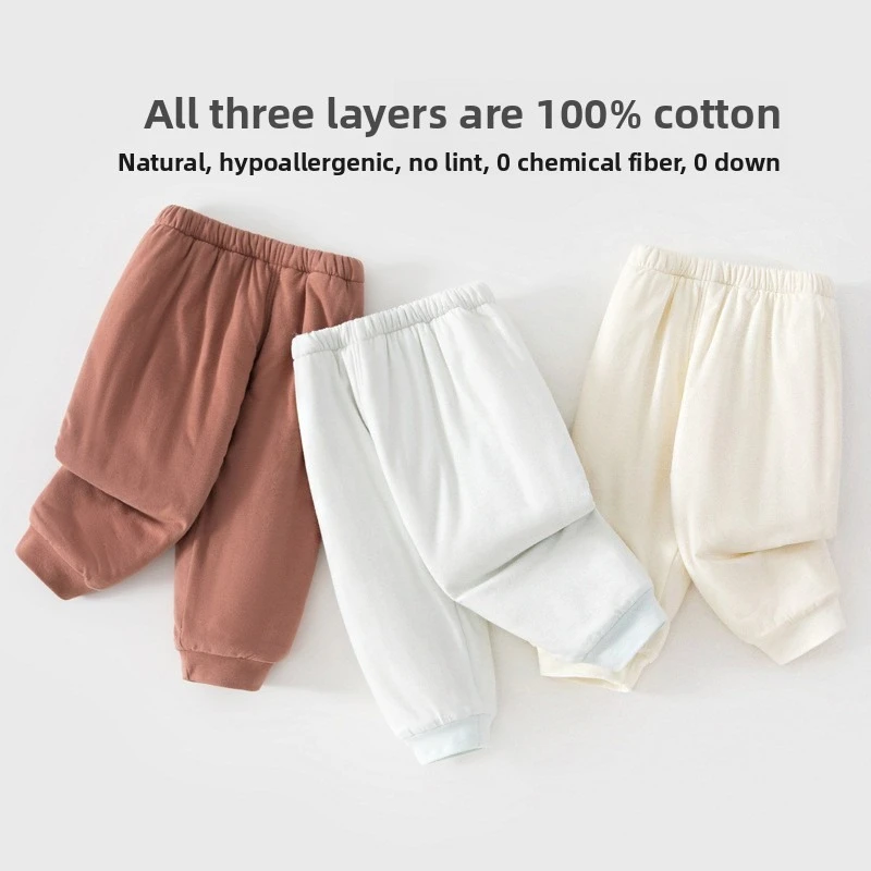 Infants Baby Autumn Winter Thicken Cotton Pants, Children Warm Trousers Toddler Boys and Girls Cotton-padded Thermal Pants