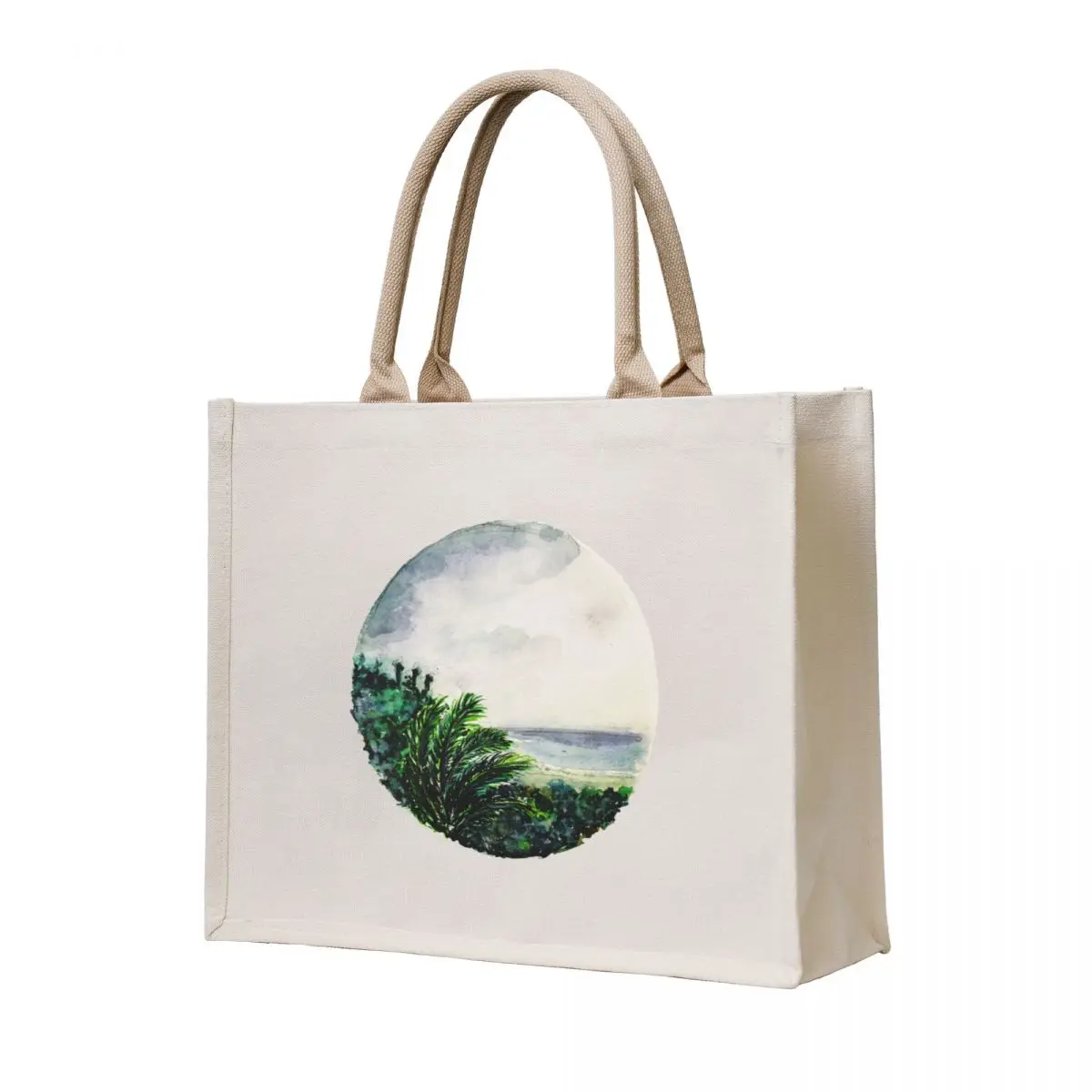

Sunny July Scenery Watercolor Artwork Tote Bag Women's handbag Cloth bag bags for women