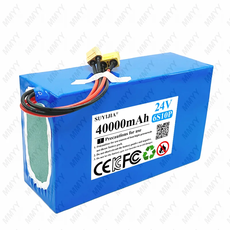 24V 40000mAh 6S10P battery pack 18650 rechargeable battery with 30A BMS suitable for bicycles scooters outdoor power supply