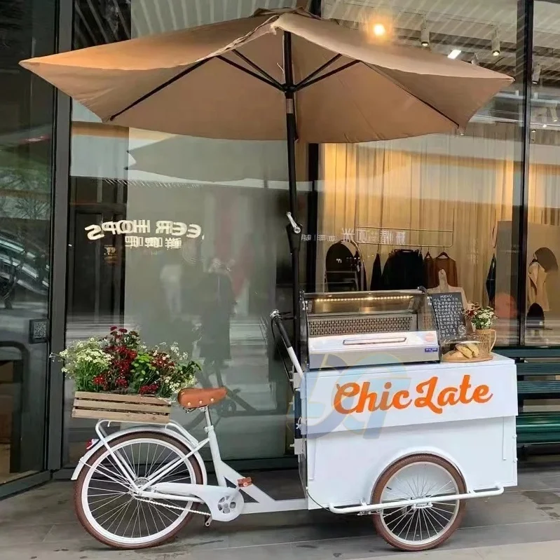 

Рулон мороженого, пищевая тележка, велосипедная тележка, кофейный велосипед с морозильной камерой для продажи, ручные велосипедные тележки с едой