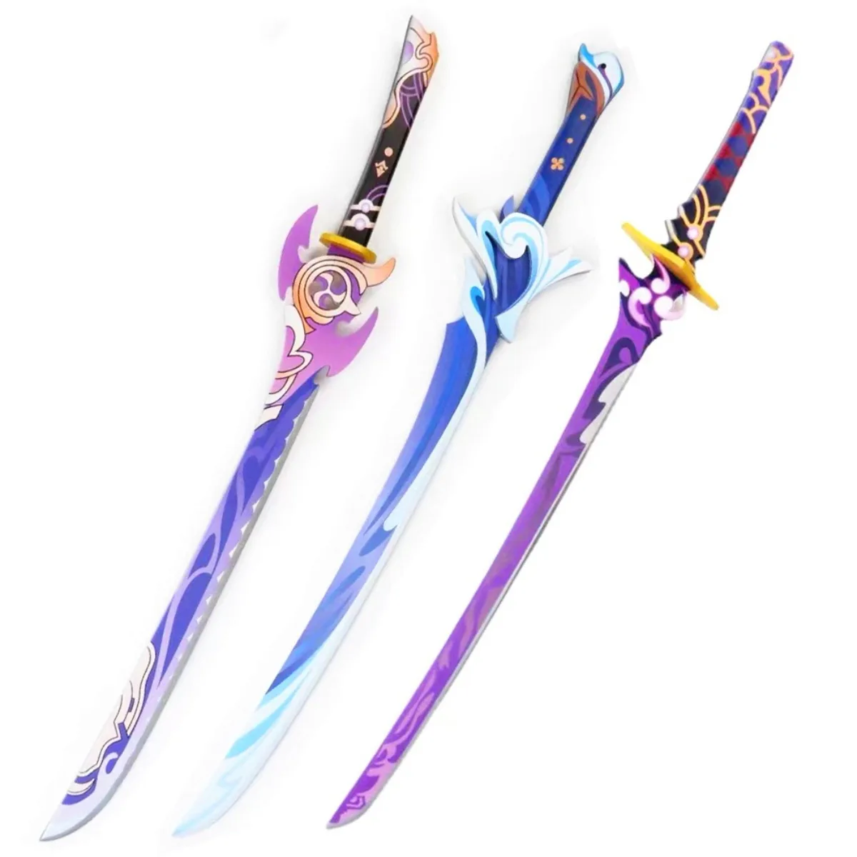 100cm Genshin Impact Katana Beelzebul Sword Anime Raiden Shogun Cosplay Prop Ninja Knife Real Japanese Katana Samurai Sabre Toy
