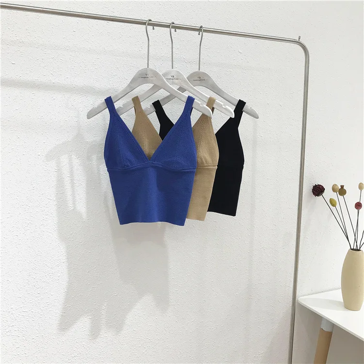 1968 Neue Low-Cut-Unterhemd-Weste für Damen, Sommer-Oberbekleidung, V-Ausschnitt, sexy Urlaubs-Strickoberteil