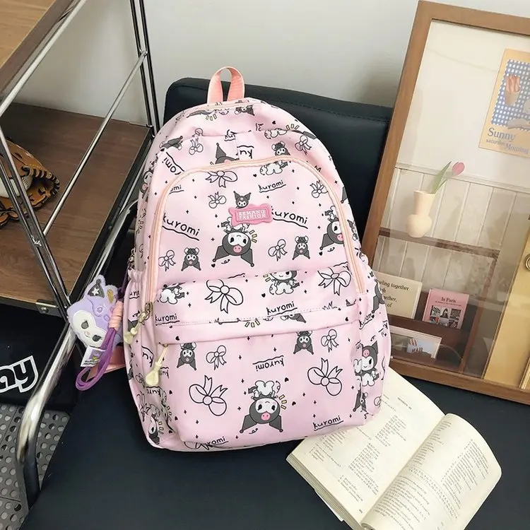 Kuromi Backpack Lightweight Kuromi Cinnamoroll Cute Daypack Cartoon Laptop Schoolbag Girl Casual Travel Commute Knapsack