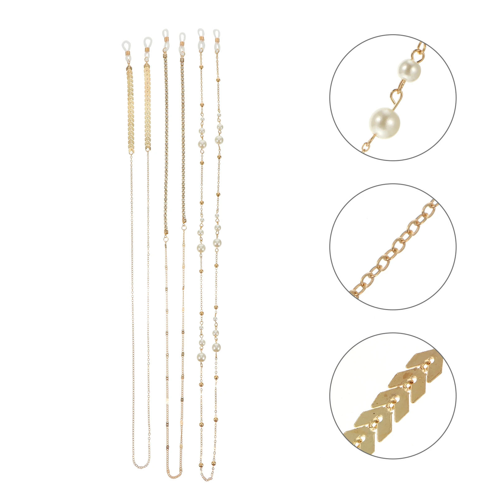 

3 pcs Glasses Mask Hanging Chain Eyeglasses Accessories Metal Rope Fashion Versatile Sunglasses Chains for Masks