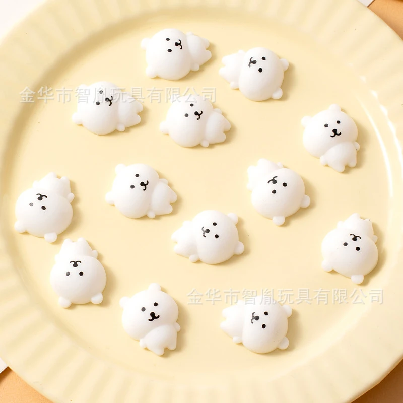 10 قطعة الدب الأبيض الصغير لطيف قرصة لعب للأطفال الكبار الإجهاد الإغاثة الكرتون الدب ضغط اسفنجي تململ الهدايا الإبداعية