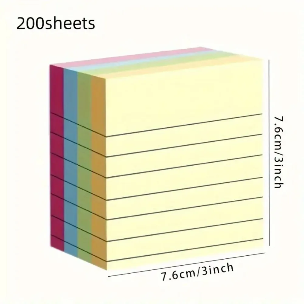 200 Seiten Bunte Selbstklebende Notizzettel - Einfache Aufkleber für Büro, Zuhause und Schulorganisation – Detail 1