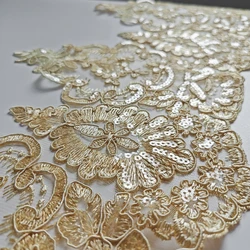 Polyester Car Bone Sequin Embroidery Lace Edge, Handmade DIY Home Decoration Accessories, 5Yards per Lot, Width 22cm, RS4803