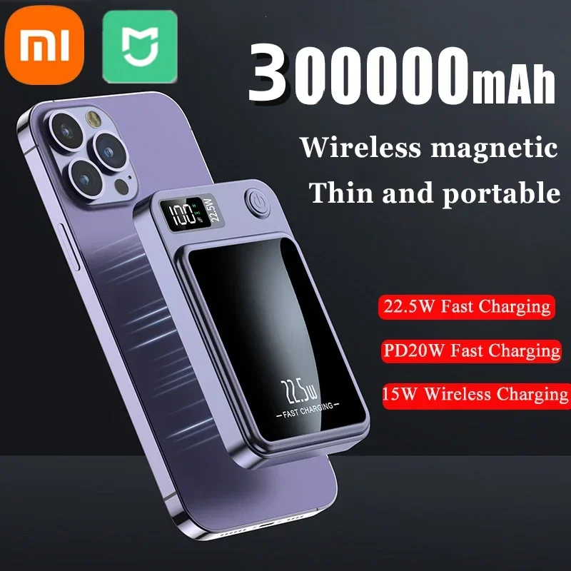 Xiaomi Mijia Magnetic Wireless 30000mAh Power Bank Szybka ładowarka do przenośnego dodatkowego akumulatora Magsafe do Iphone Huawei