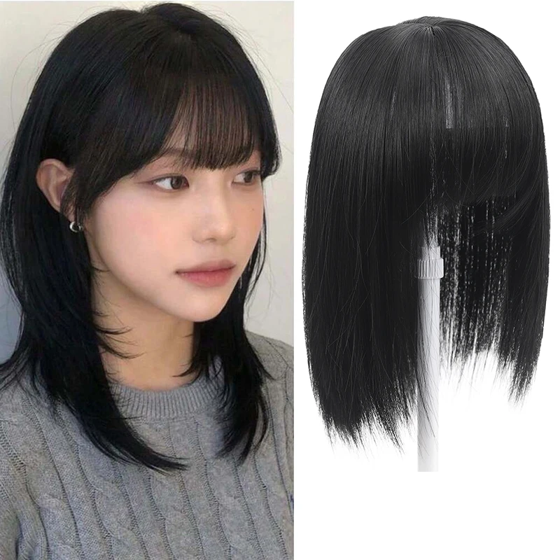 Women\'s Wig Piece Women\'s Hair Piece 3D French Bangs Naturally Fluffy And Lightweight Seamlessly Covers White Hair