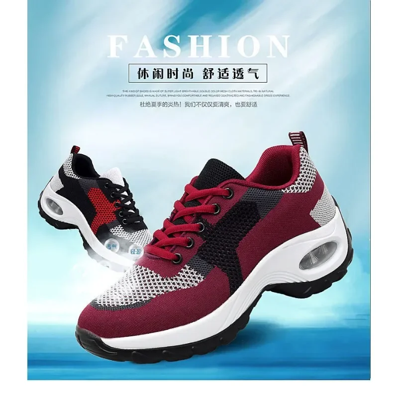 Tenis Women Sneakers Air Cushion Walking Shoes Breathable Gym Jogging Shoes for Woman Lace Up Platform Sport Shoe Tenes Feminino