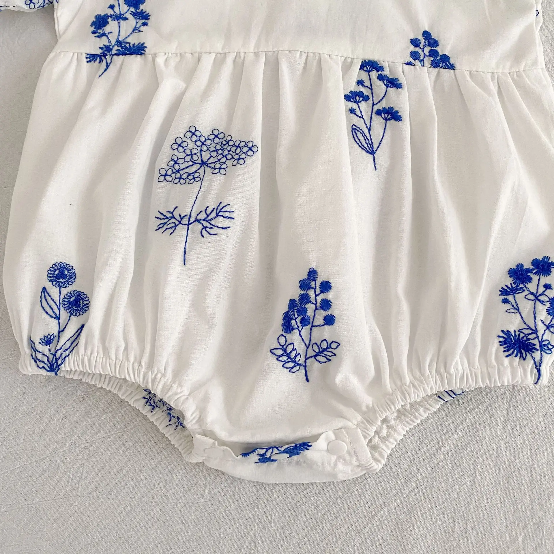 Sommer Neu 0-24M Bodysuit Puffärmel Baby Mädchen Kleidung Mädchen Retro Peter-Pan-Kragen Jumpsuit Kinder-Stil Strampler – Detail 19