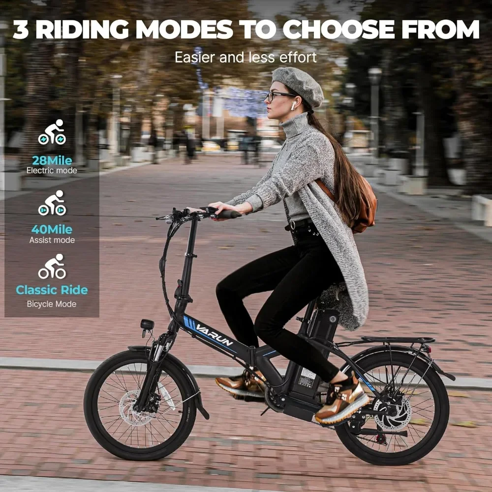 

Electric Bike, Peak 750W Folding Ebike Up To 40 Miles 20MPH, 48V Removable Lithium-Battery, Stylish 20" Foldable, E Bicycle