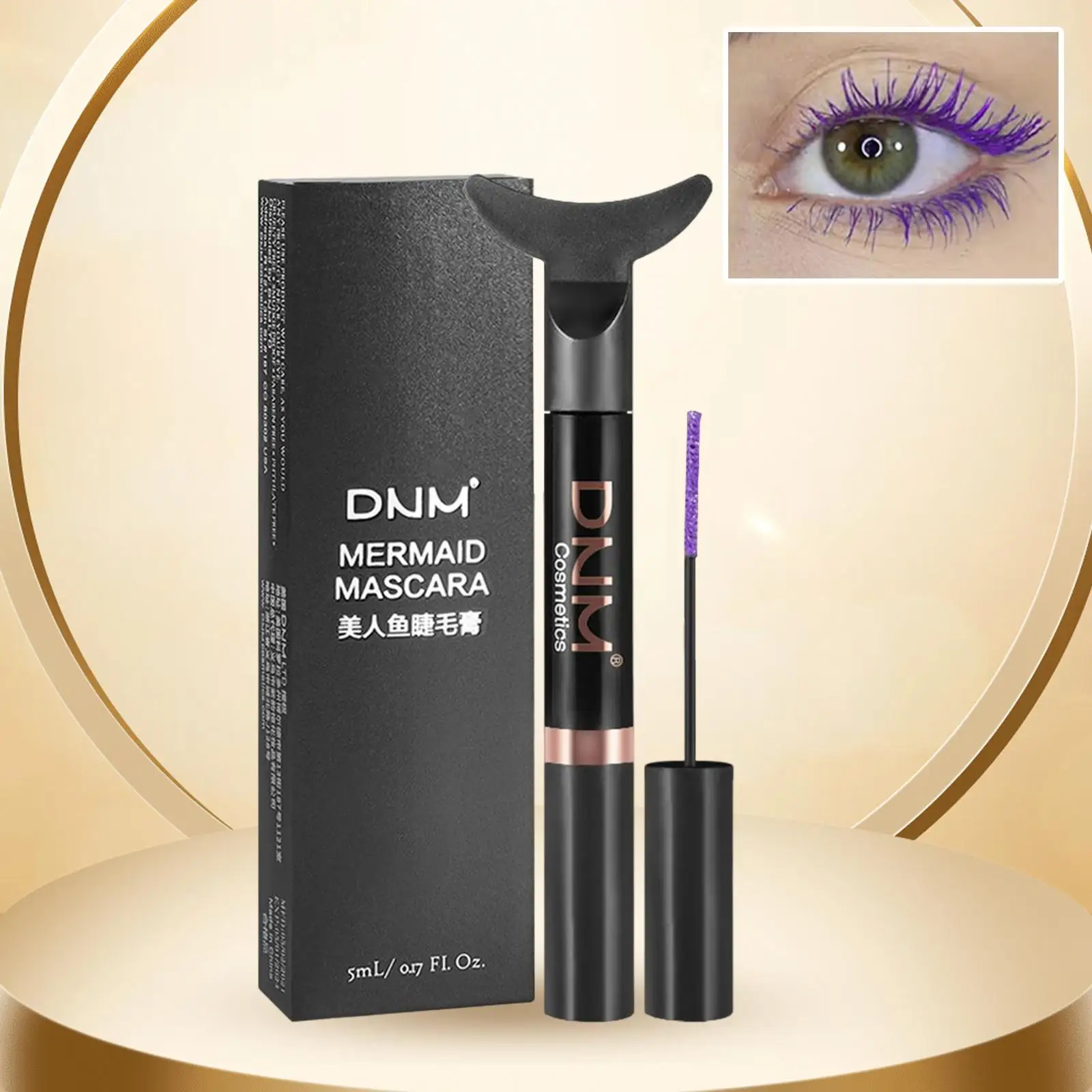 Purple Mermaid Waterproof Mascara 3D Curl Extension Eye Makeup for Women Party Beauty Cosmetics