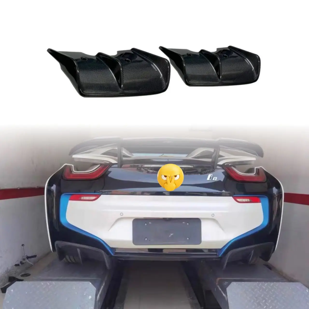 For I8 Carbon fiber FRP Rear Diffuser Bumper Splitter Lip Spoiler Racing Car Styling For BMW I8 2014 2015 2016 2017 2018 2019