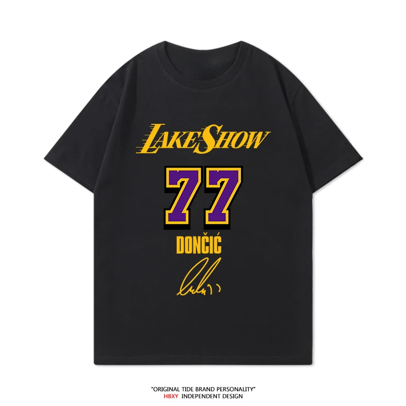 

Футболка с баскетбольной звездой Luka Dončić 77 для мужчин и женщин, хлопковые футболки с короткими рукавами, высококачественная футболка Y2k, летние топы унисекс, уличная одежда