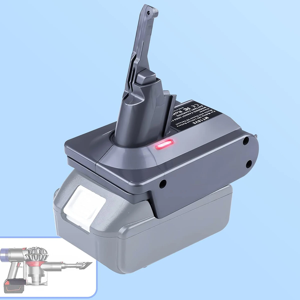 Imagem -04 - Adaptador v7 v8 para Makita 18v Bateria de Íon de Lítio Converter para Dyson v7 v8 Ferramenta Uso para Dyson v8 Série