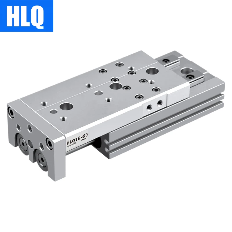 HLQ12/16X10/20/30/40/50/75/100/AS/AF/A/BA/BF/B High Quality Pneumatic Guide Rail Precision Slide Air Cylinder Piston