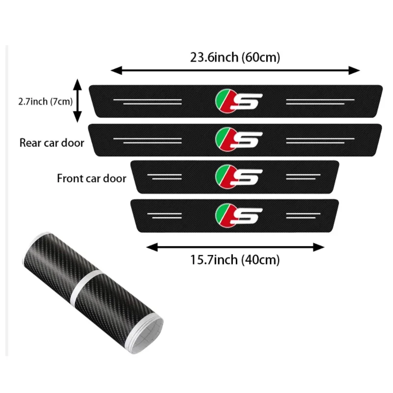 Car Door Sill Stickers Threshold Anti Scratch Decals for Jaguar S Sport Rear Trunk Sill Bumper Pedal Guard Strips Accessories