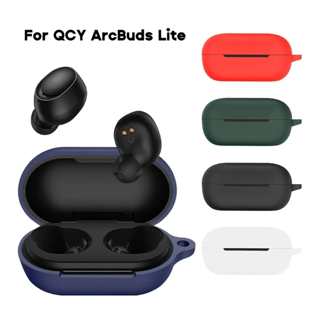 New Soft Earphone Case Silicone with Hook Protector Cover Anti-drop Shockproof Protective Sleeve for QCY ArcBuds Lite