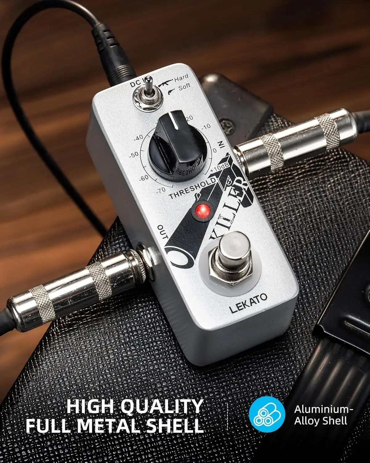 

Dc 9V True Bypass Lekato 2025 New Noise Gate Pedal Noise Killer Guitar Pedal with Soft Hard Modes Noise Suppressor Effect