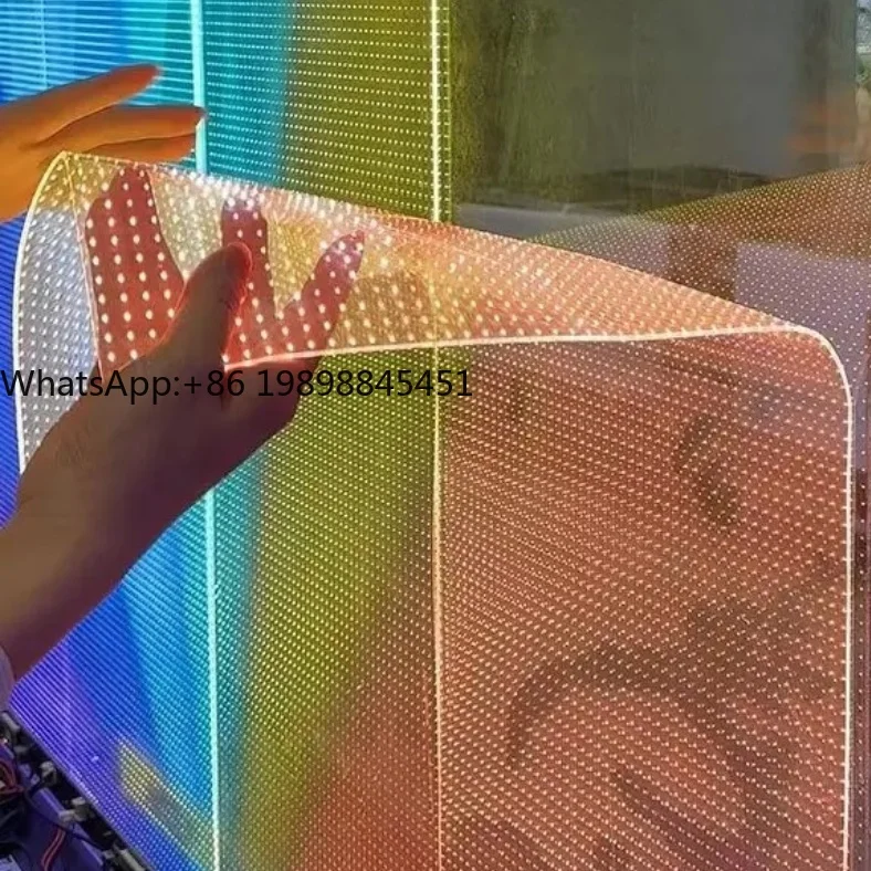 

P4-8 High Refresh Rate Indoor Transparent Flexible Film LED Screen Store Glass Adhesive Wall for Shopping Mall Retail