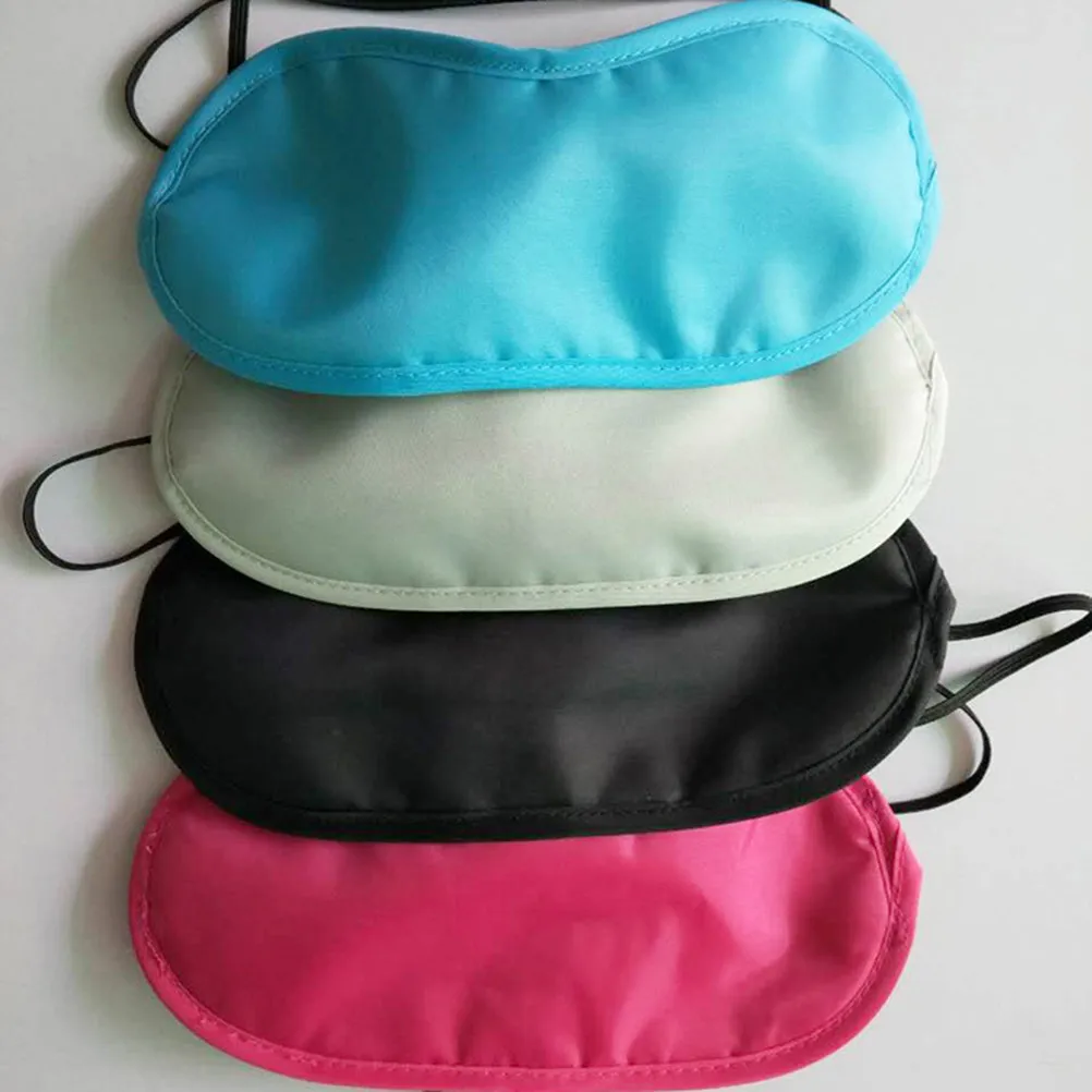12Pcs Polyester Sleep Eye Mask Lightweight Soft Elastic Bands Multicolor Eye Shade Blindfold for Travel Home Meeting Train Hotel