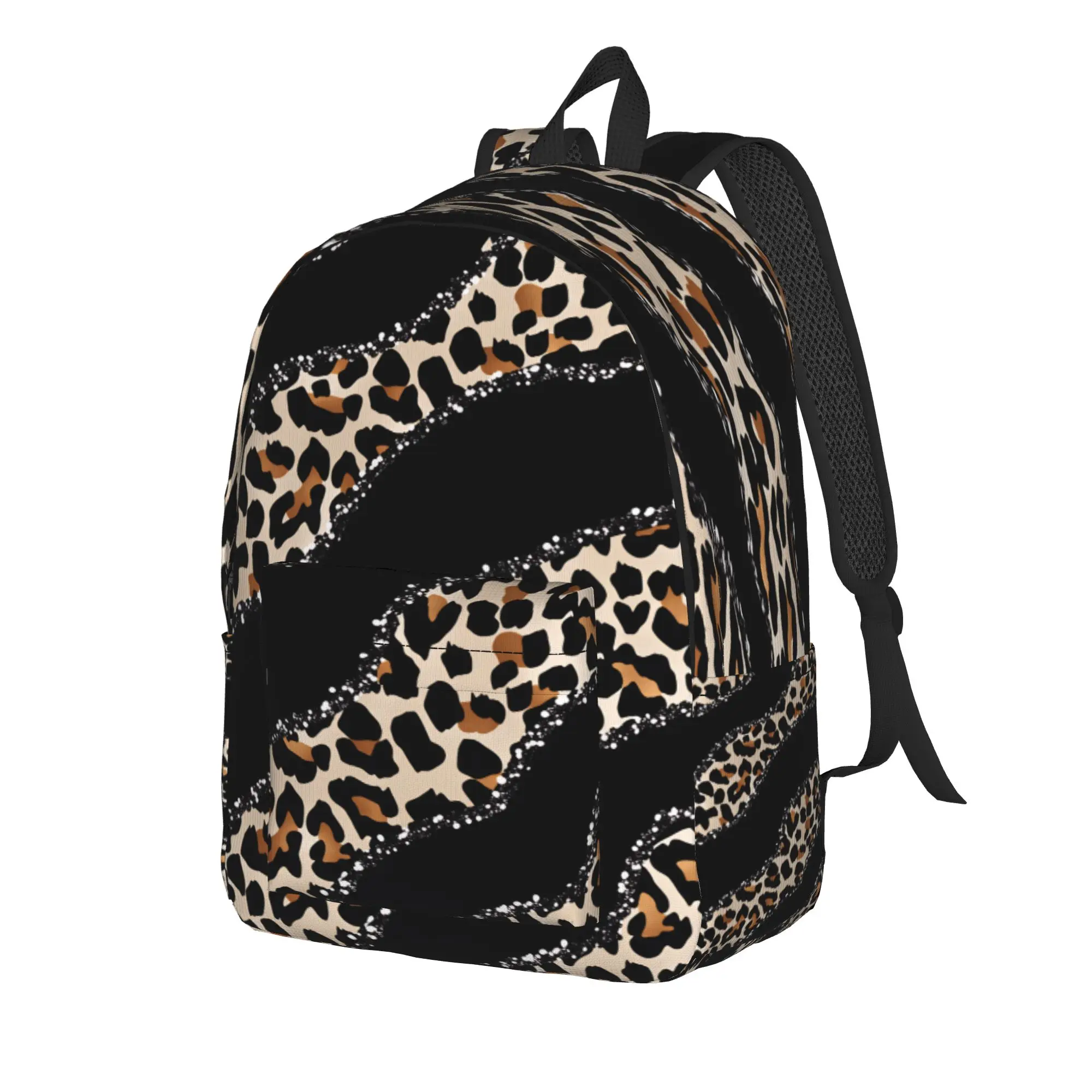 Leopard Print  Backpack  Unisex Polyester College Backpacks Print Kawaii School Bags Rucksack