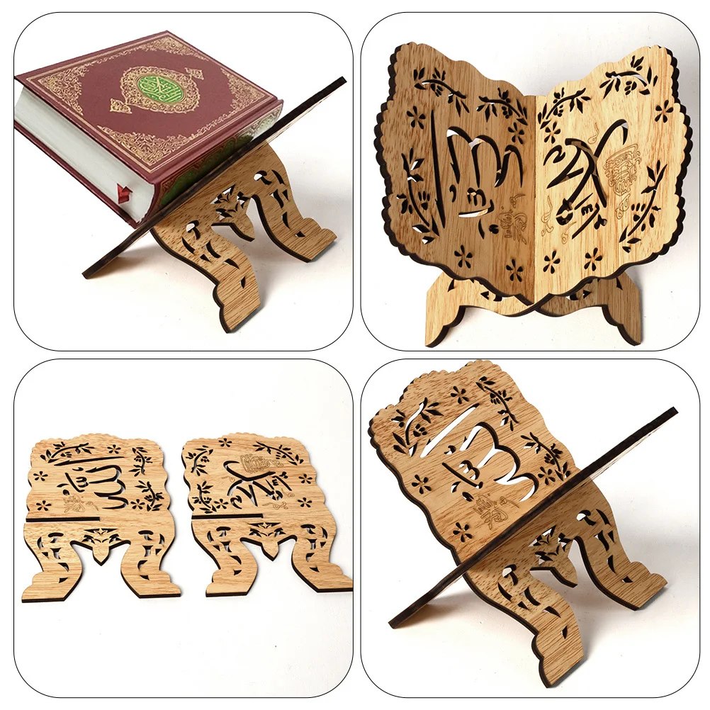 

1pc Wooden Bookshelf For Bible Reading Wood Rack Holder Menu Stand Decorative Book Storage Rack Wooden Bible Bookshelf