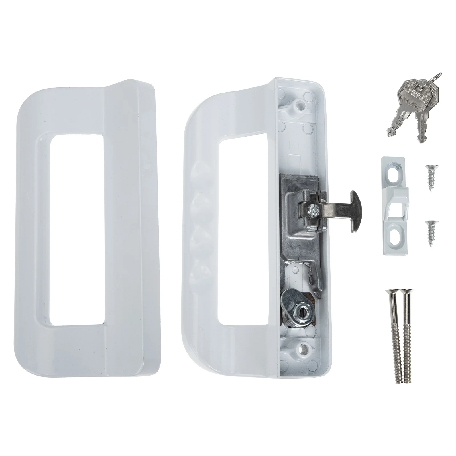 

Aluminum Alloy Sliding Door Lock Set Heavy Duty Patio Glass Handle Anti Rust Barn Pocket Garage Closet Easy Install Decor