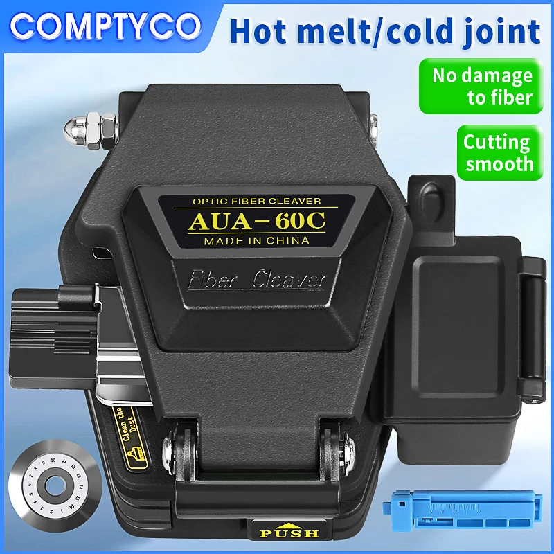 Fiber cleaver AUA-60C cable cutting knife FTTH fiber optic knife tools cutter High Precision Fiber Cleavers 16 surface blade