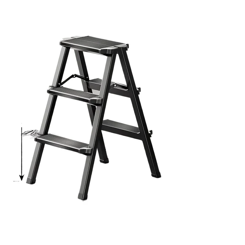Household folding telescopic multi-functional thickened dual-purpose aluminum alloy indoor small ladder stool