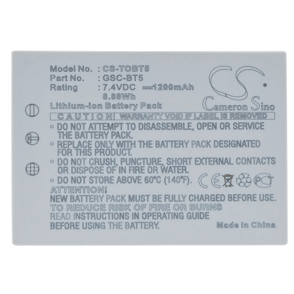 Аккумулятор Cameron Sino для камеры TOSHIBA Gigashot GSC-R60AU Gigashot GSC-R30 Gigashot GSC-R60 Gigashot GSC-R30AU BSC-BT5 GSC-BT5