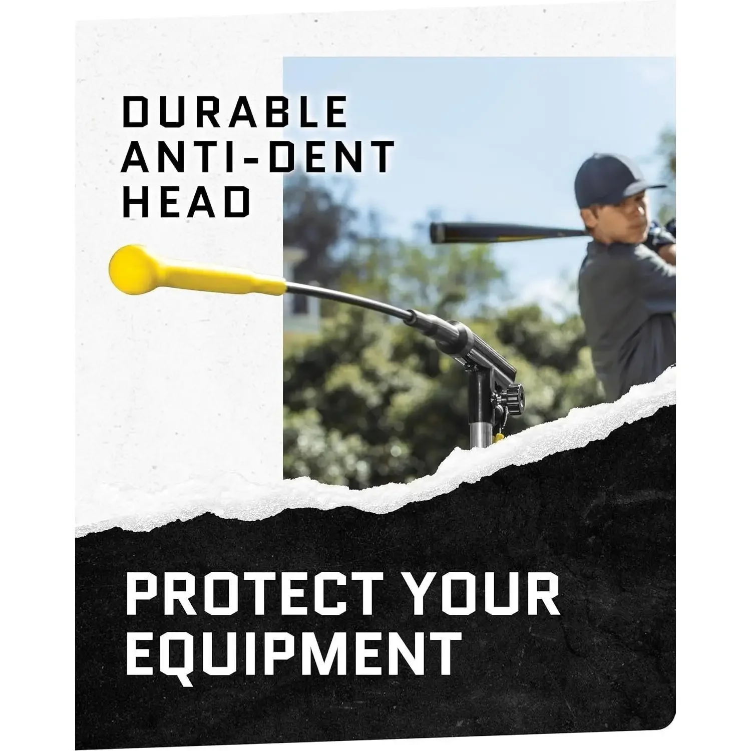 Allenatore di swing da battuta per baseball e softball - Braccio oscillante durevole - Sistema di 4 bande di alimentazione - Obiettivo anti- ammaccature ad alta visibilità