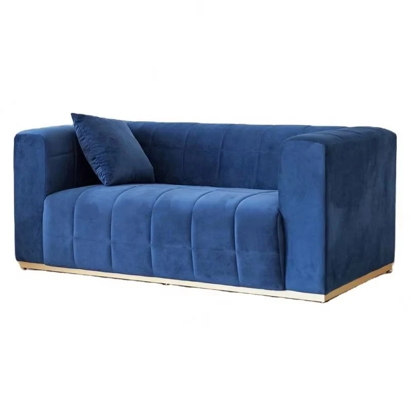 Simple light luxury living room segmented single double sofa velvet sofa