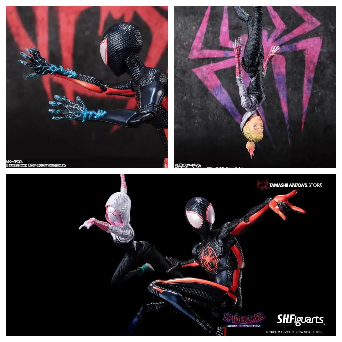 Action Figuarts Bandai Miles Morales Gwen 1610 Shf Sh Across The Spider Verse Rooftop Spider Man Ver Kids Christmas Gifts