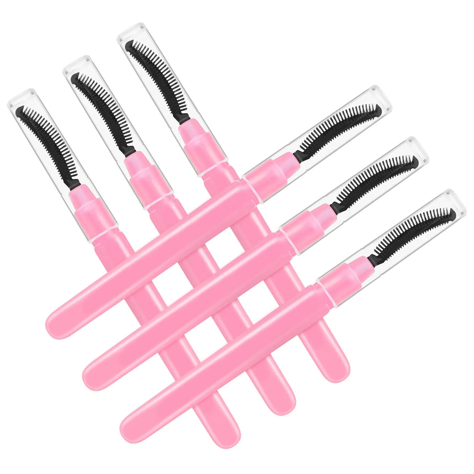 6 pezzi strumento di trucco da viaggio portatile per ciglia per mascara sopracciglio pennello per estensione ciglia pettine per ciglia detergente per estensione bacchetta applicatore