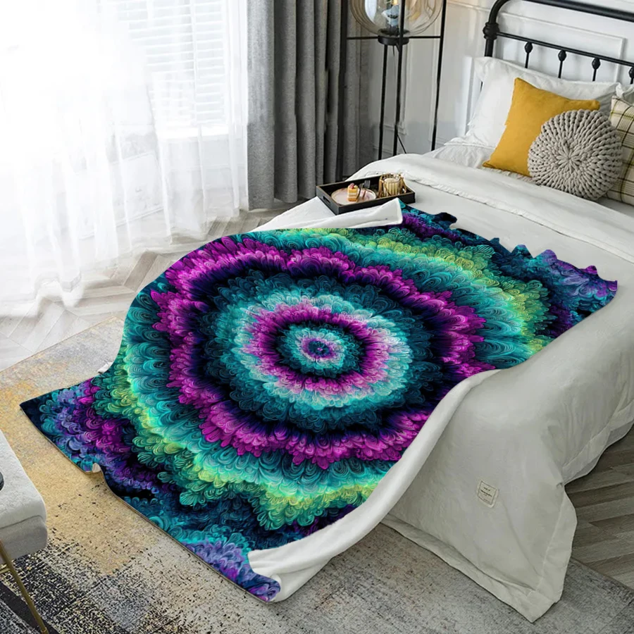 

Красочный вихревой узор, фланелевое покрывало из микрофибры, одеяло для спальни, гостиной, дивана, мягкое и удобное украшение для дома