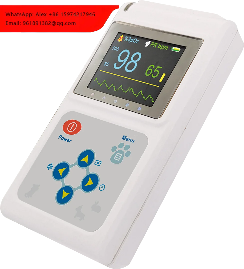 

CMS60D-VET Electric Veterinary Pulse Oximeter Color Screen Display Built-In Battery Class II 1-Year Warranty For Pet Vet Use